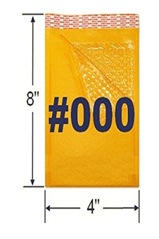 iMBAPrice 500 #000 4x8 KRAFT BUBBLE MAILERS PADDED ENVELOPES 4 x 8 + (Free USB Cable) - Total 500 Envelopes