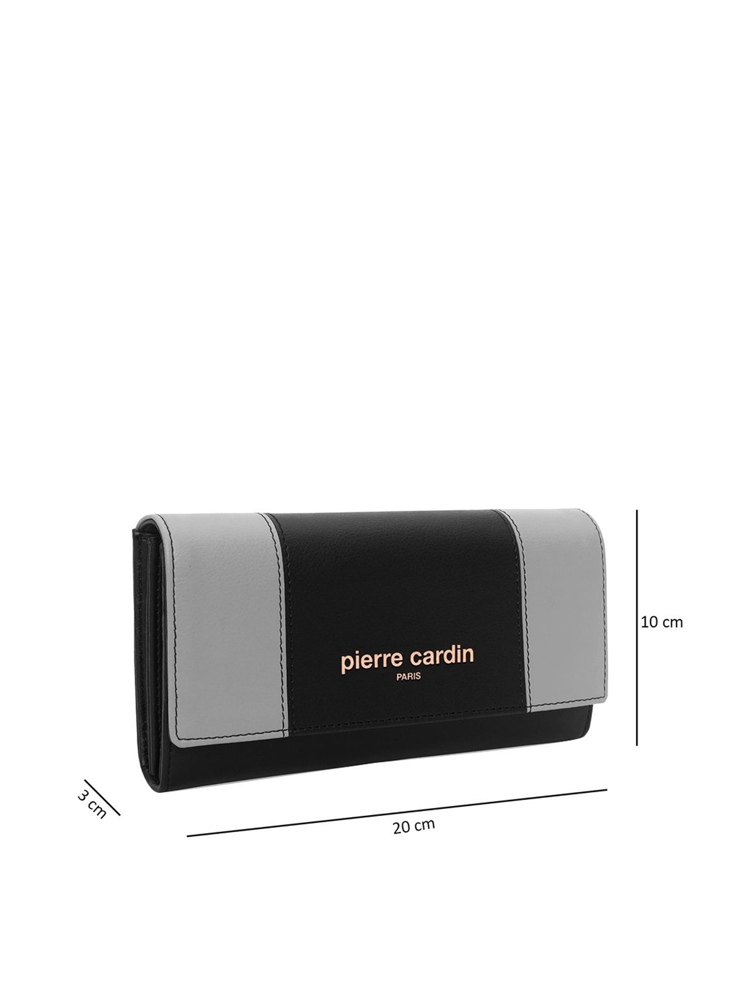 Pierre Cardin Black & Grey Color Block Wallet for Women