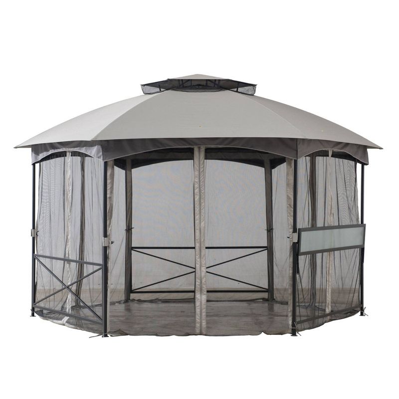 Briar 14.7' X 14.7' Steel Frame 2-Tier Outdoor Vented Gazebo - Sunjoy