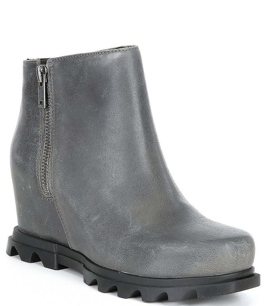 Sorel Joan of Arctic Waterproof Leather Wedge Zip Booties