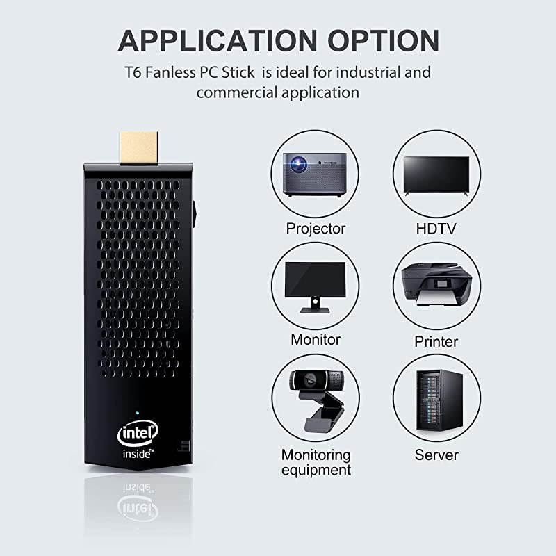 Fanless Mini PC,Intel Atom Z8350 Computer Stick Windows 10 Pro 64 Bit,4GB DDR 64GB eMMC,4k HD,Bluetooth 4.2,Dual Band WiFi AC