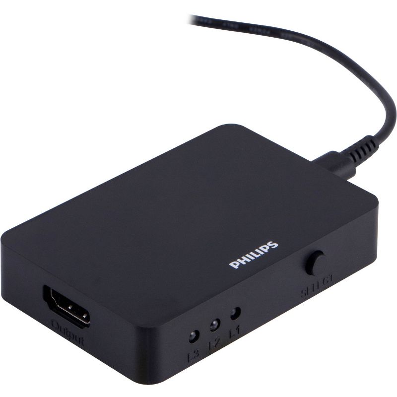 Philips 3 Port HDMI Switch - Black