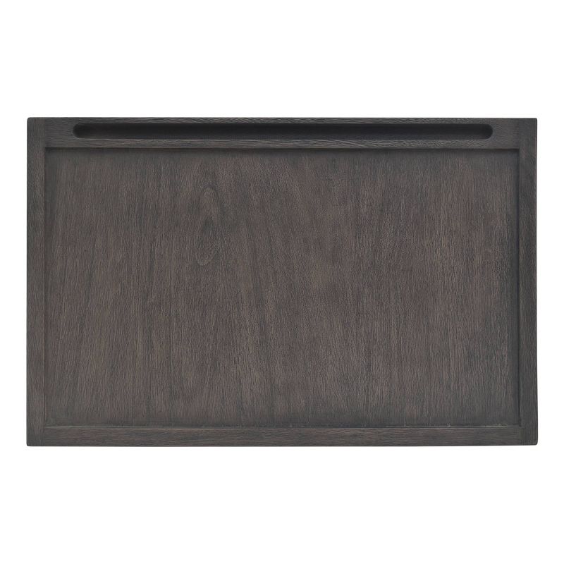 21" x 10" Acacia Bed Tray Gray - Hopper Studio