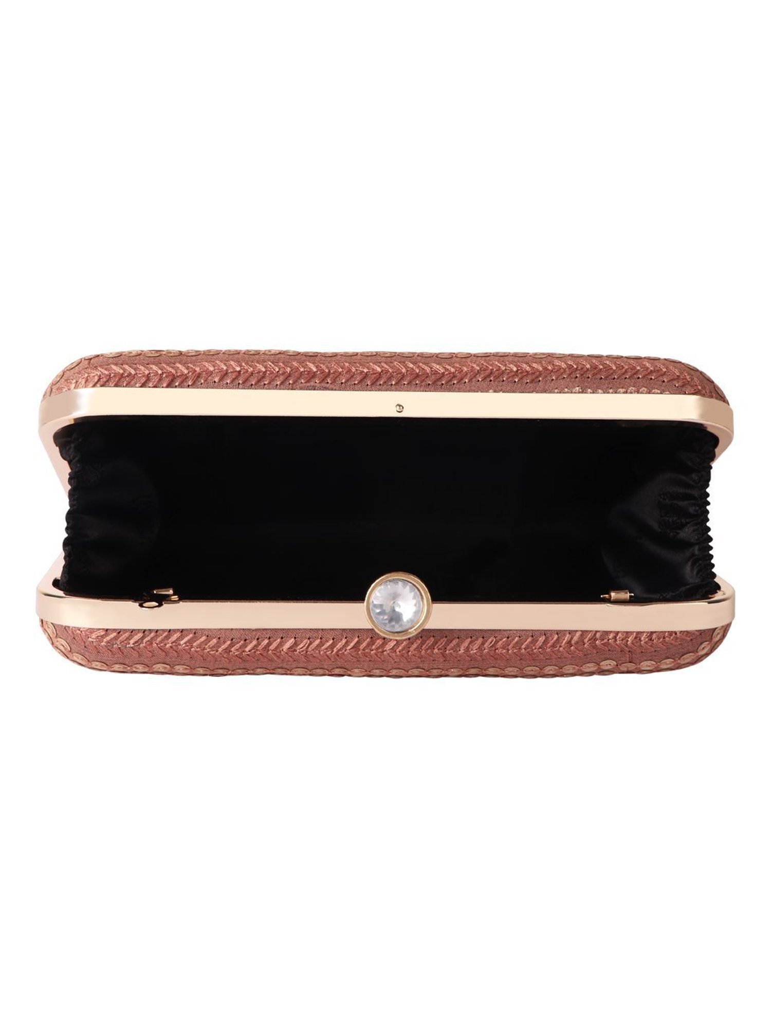 Horra Dusty Brown Embellished Clutch