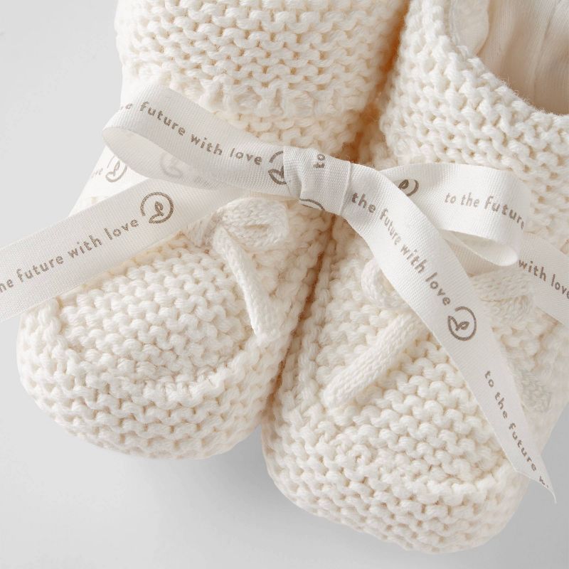 Baby Knit Sweater Bootie - little planet by carter's Cream 0-3M