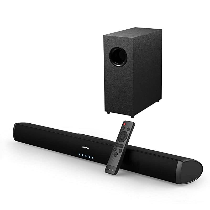 Sound Bar with Subwoofers  Sound Bars for TV Ultra Slim 24 Wired amp Wireless Bluetooth 50 Connection 21 Channel TV Speakers Surround Sound System