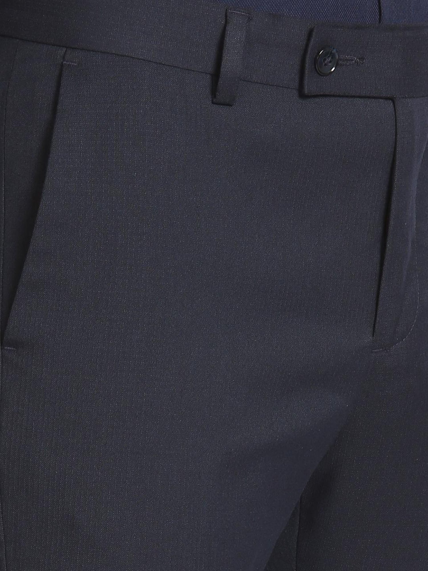 Arrow Navy Regular Fit Texture Trousers