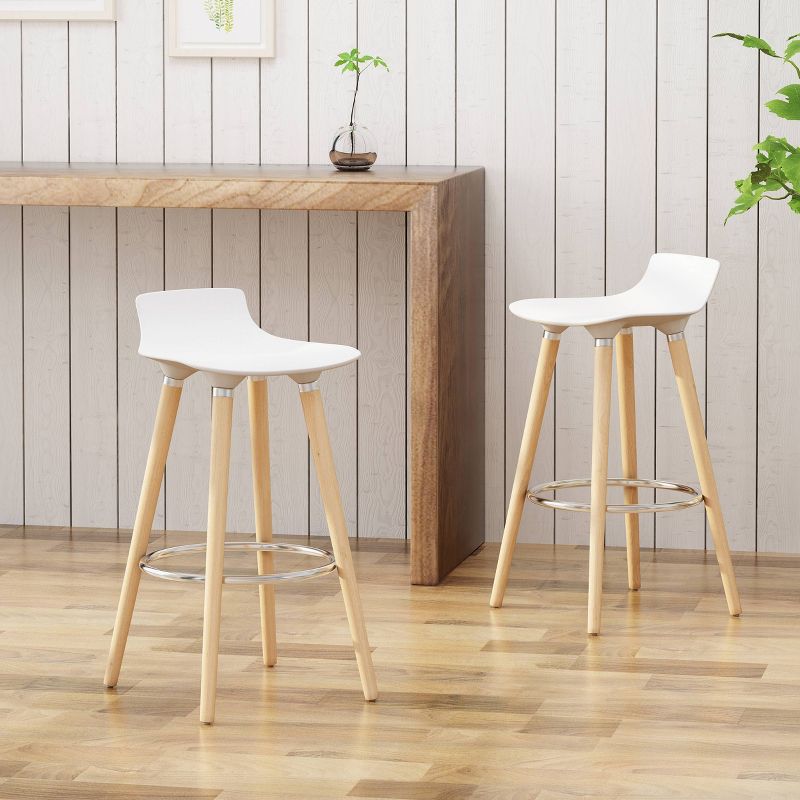Set of 2 Hawkes Barstool White/Natural - Christopher Knight Home