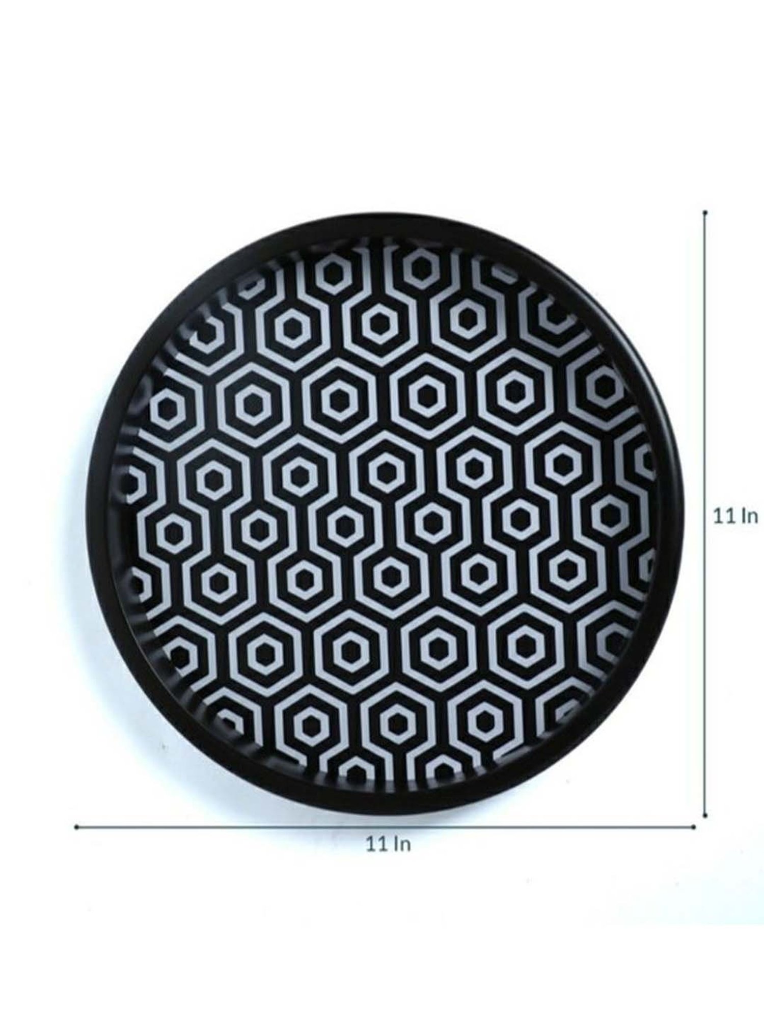 Crayton Black & White Round MDF Wall Hanging - Set of 1