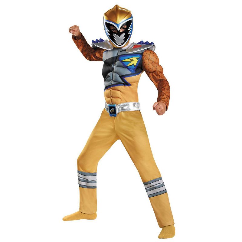 Kids' Power Rangers Gold Ranger Dino Halloween Costume 7-8