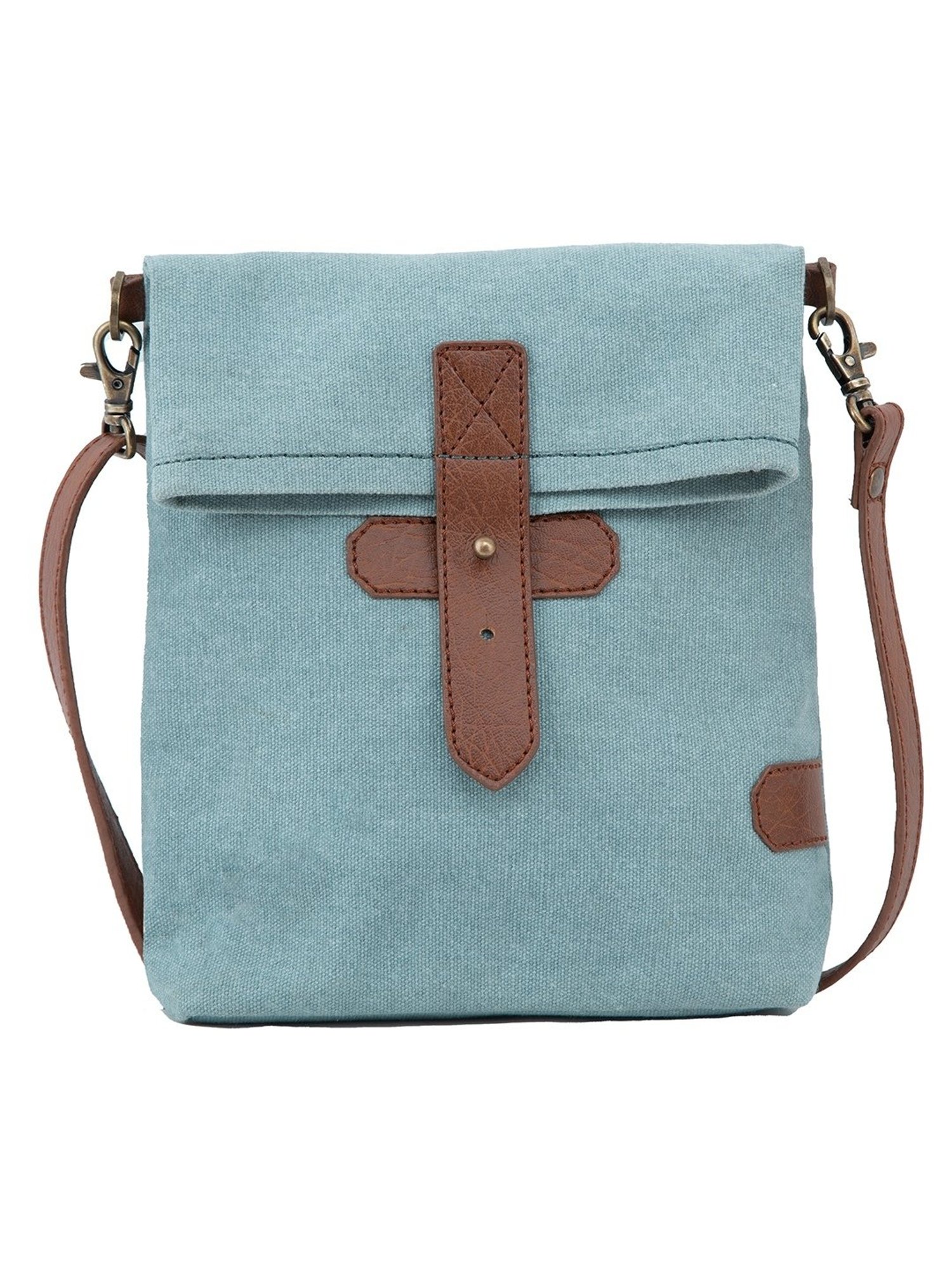 Mona B Sky Blue Solid Small Cross Body Bag