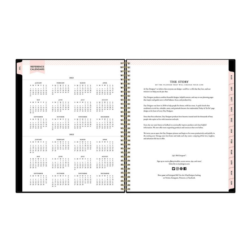 2021-22 Academic Planner 8.5" x 11" Flexible Plastic Cover Weekly/Monthly Wirebound Black - Day Designer