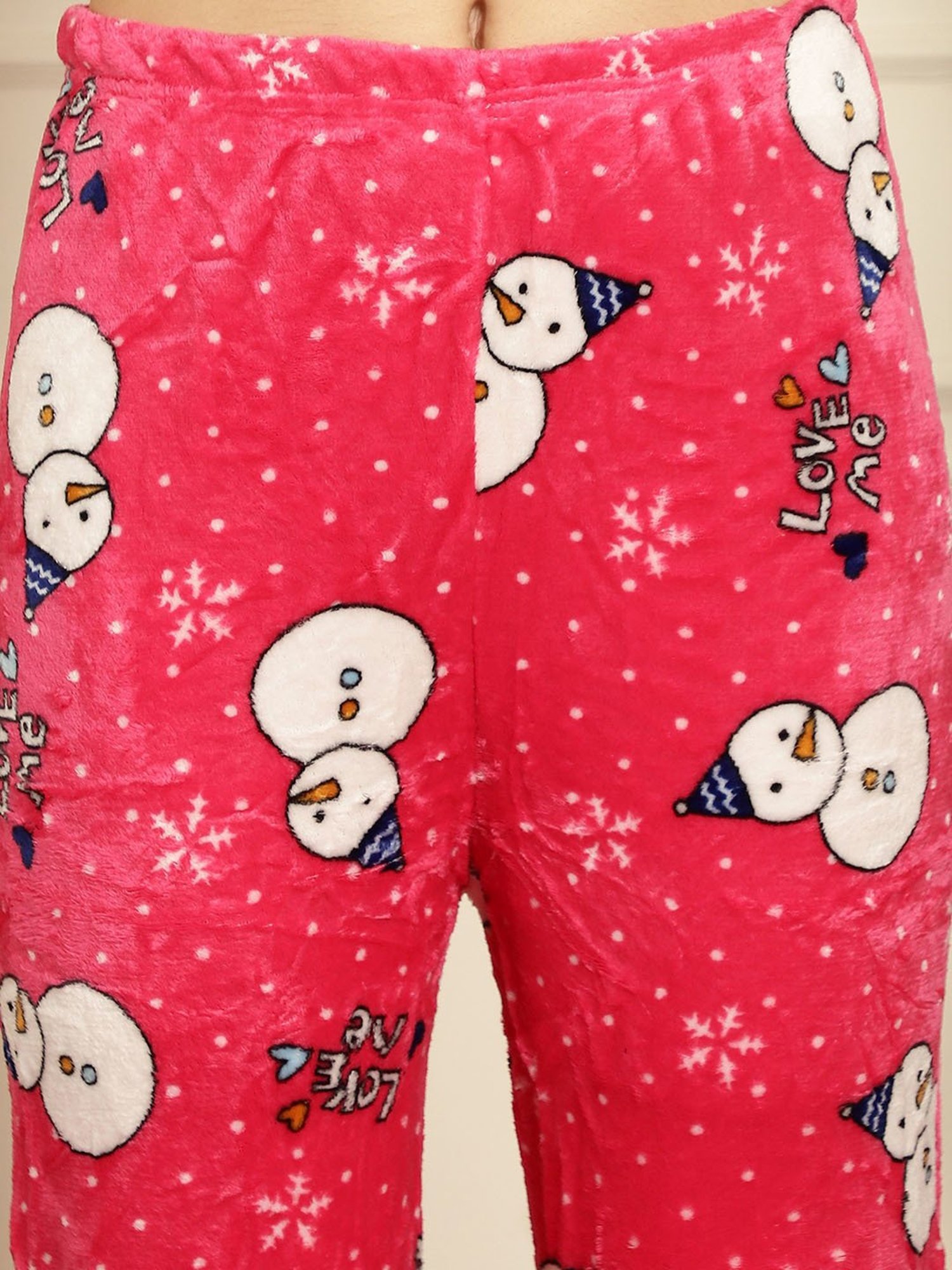 TAG 7 Pink Printed Woolen Top With Pyjamas