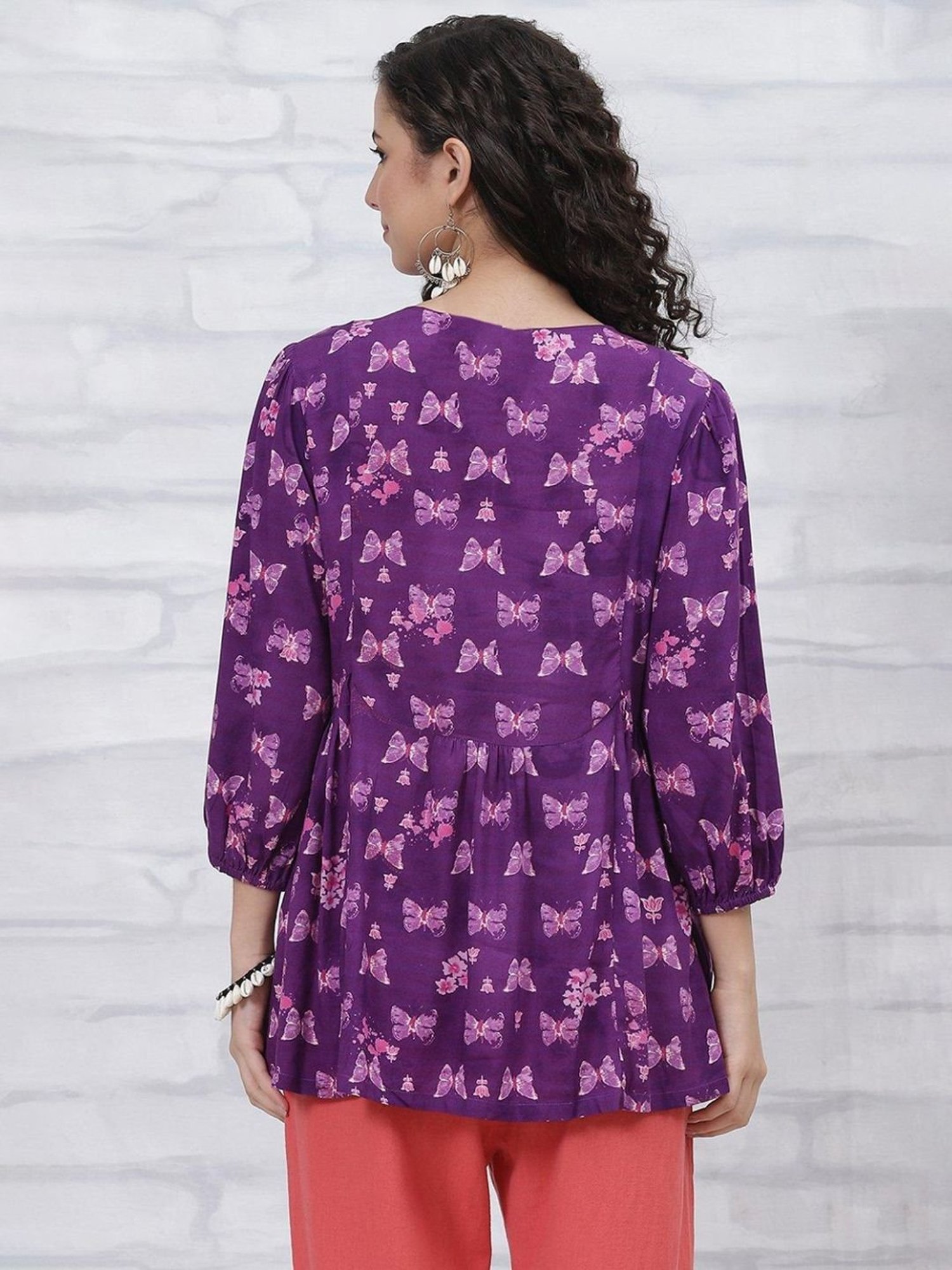 Rangriti Purple Printed Tunic