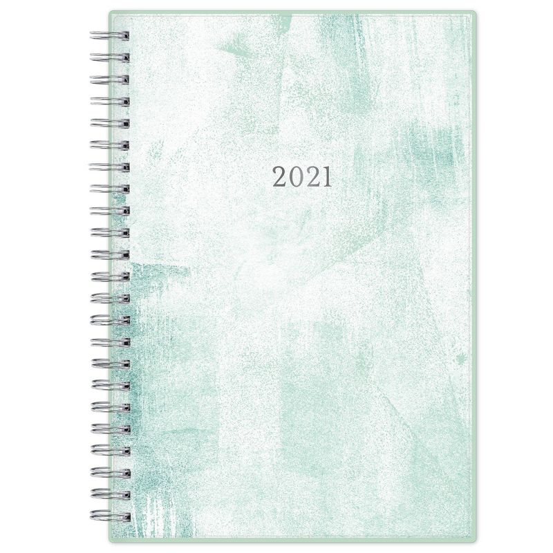 2021 Planner 5" x 8" Frosted Plastic Weekly/Monthly Wirebound Seneca - Blue Sky
