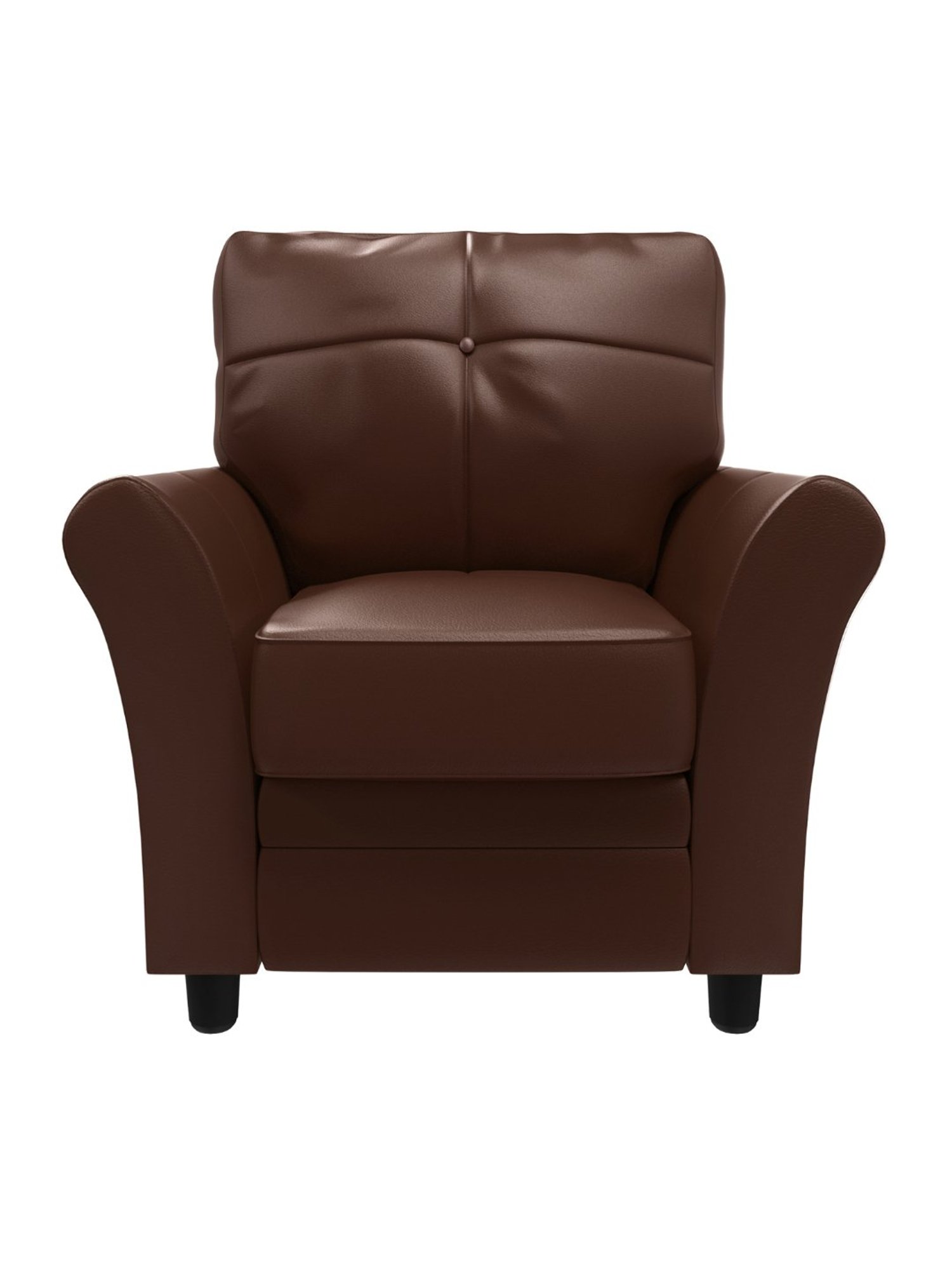 Godrej Interio Orlando Brown Leatherette 1 Seater Sofa