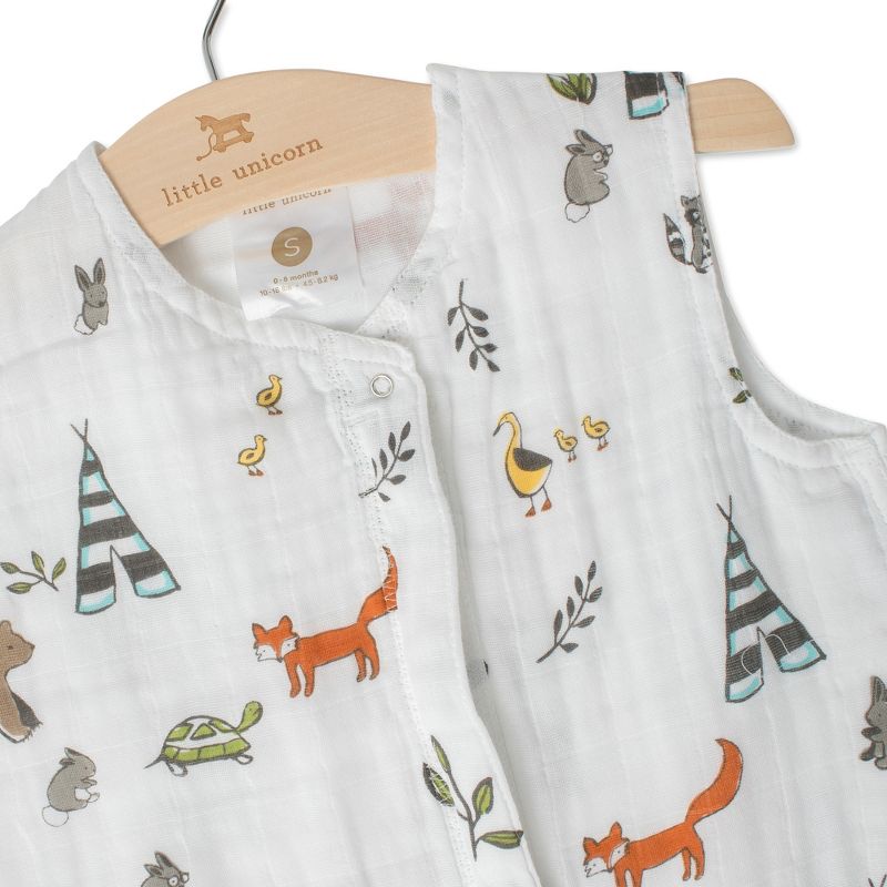 Little Unicorn 2-way zipper Muslin Sleep Bag Wearable Blanket - Forest Friends