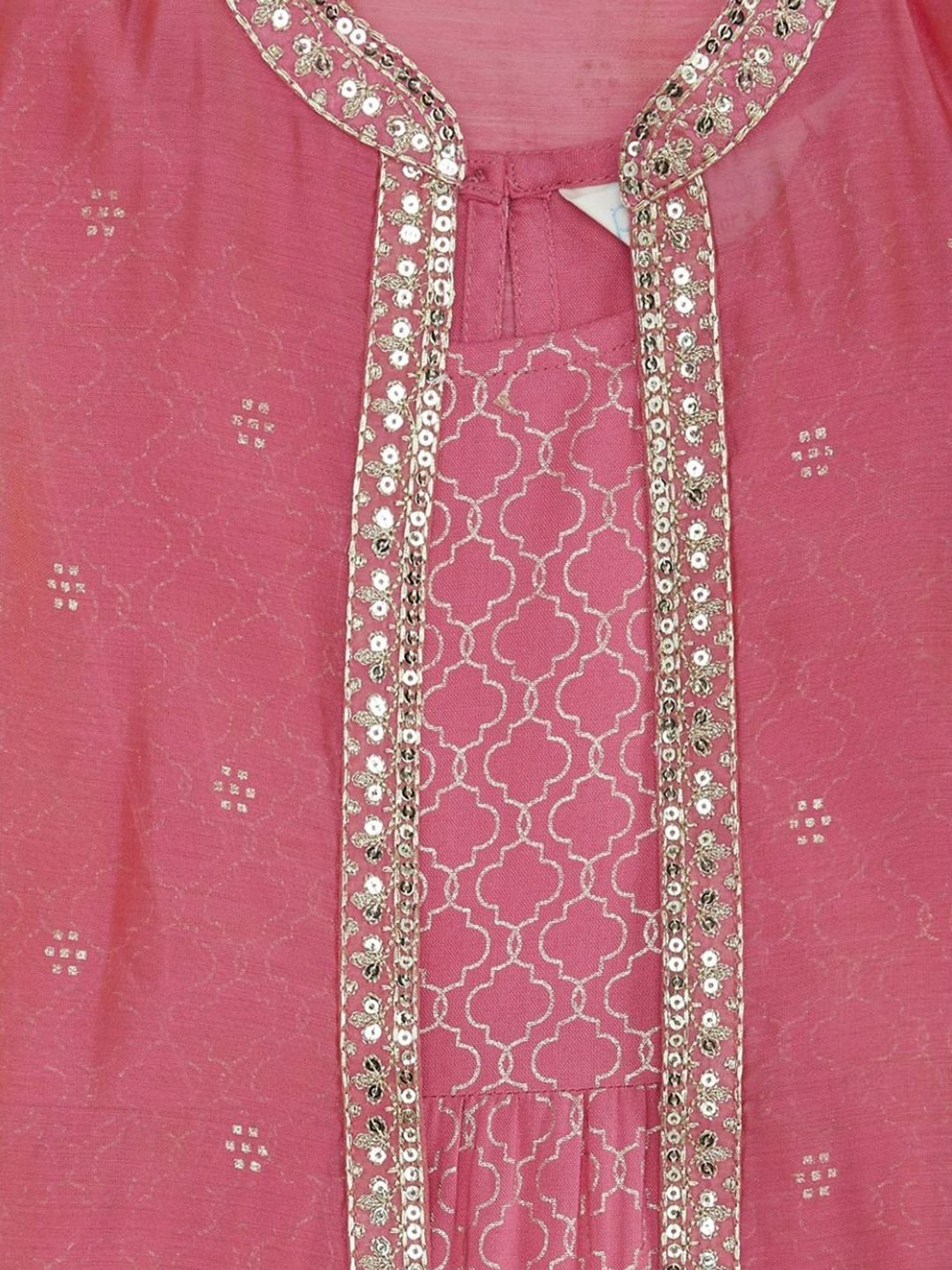 Akkriti by Pantaloons Kids Pink Embellished Party Dress
