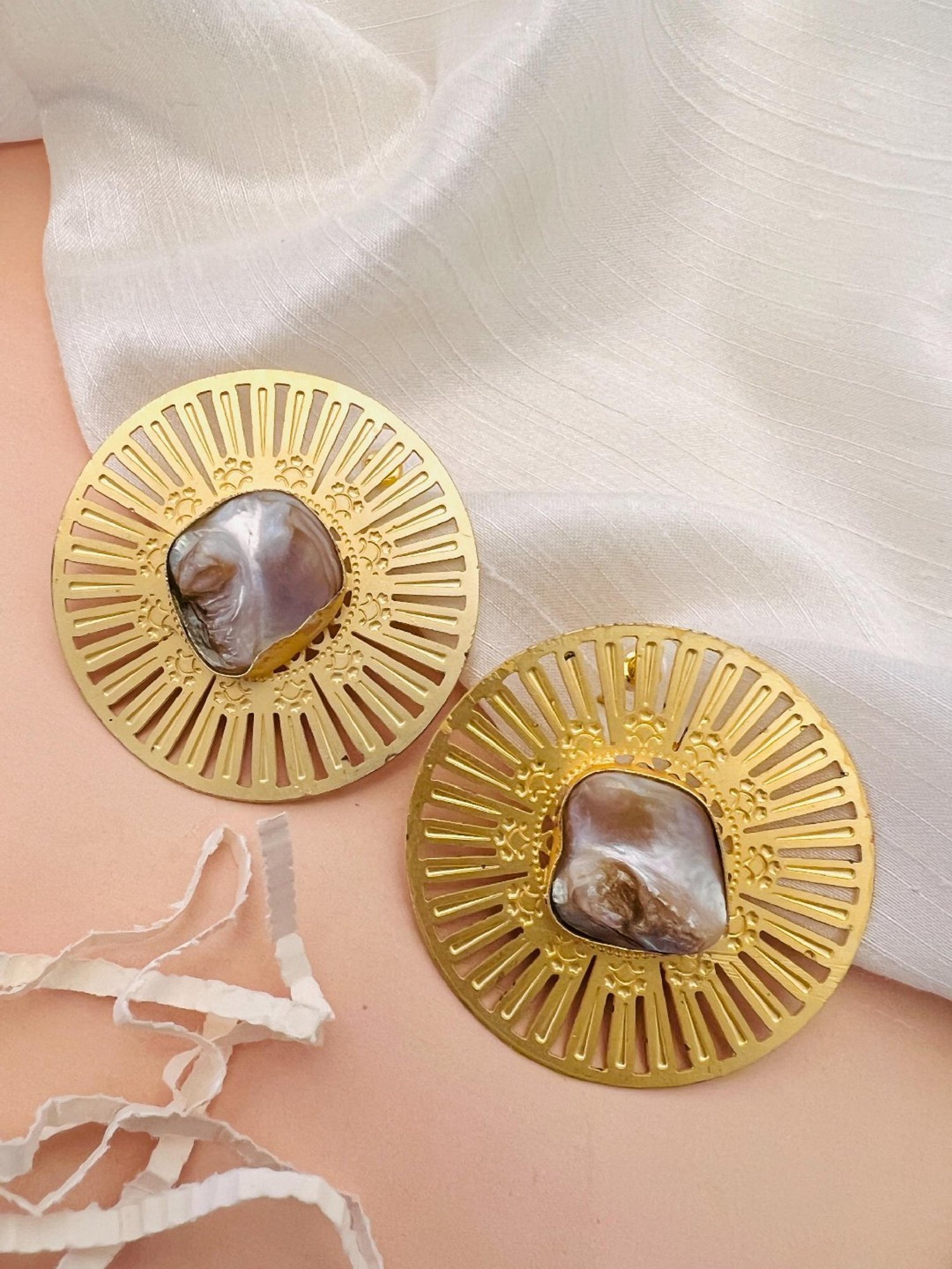 Abdesigns Classic Gold-Plated Stud Earrings