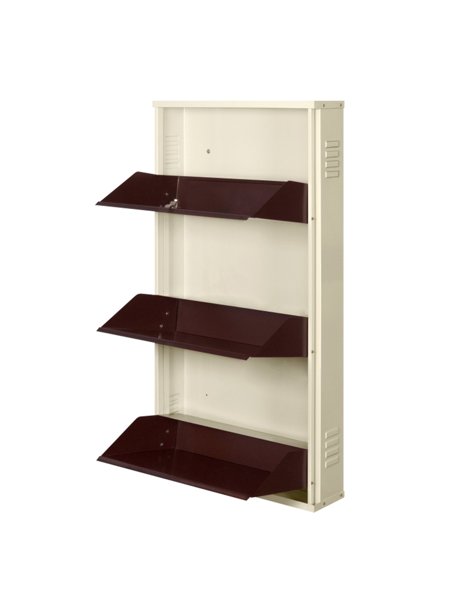 Delite Kom Metal Shoe Rack - 20" 3 Shelf, Ivory Coffee, PowderCoat, Wall Mount, DIY