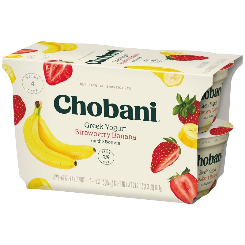 Chobani Strawberry Banana Blended Low-Fat Greek Yogurt - 4pk/5.3oz