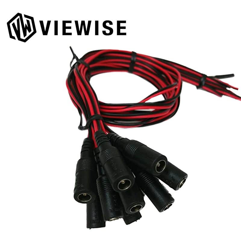 CCTV Security Camera DC Power Plug Pigtail Cable Female Power Plug Pigtail Cable 1968 inchesPack of 10