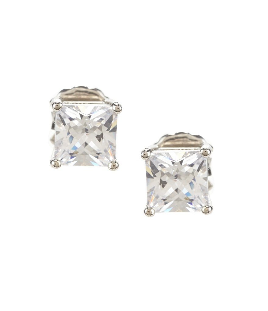Cezanne Square Cubic Zirconia Stud Earrings