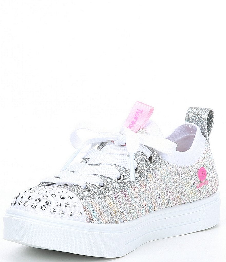 Skechers Girls' Twinkle Toes Twinkle Sparks-Knit Shines Light Up Sneakers (Youth)