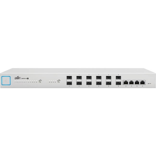 Ubiquiti 10G 16-Port Managed Aggregation Switch - 4 Ports - Manageable - 2 Layer Supported - - - 1U