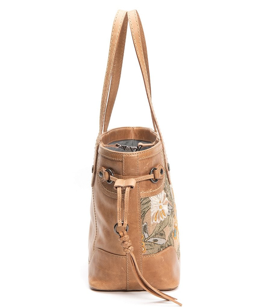Frye Melissa Floral Embroidery Carryall Tote Bag