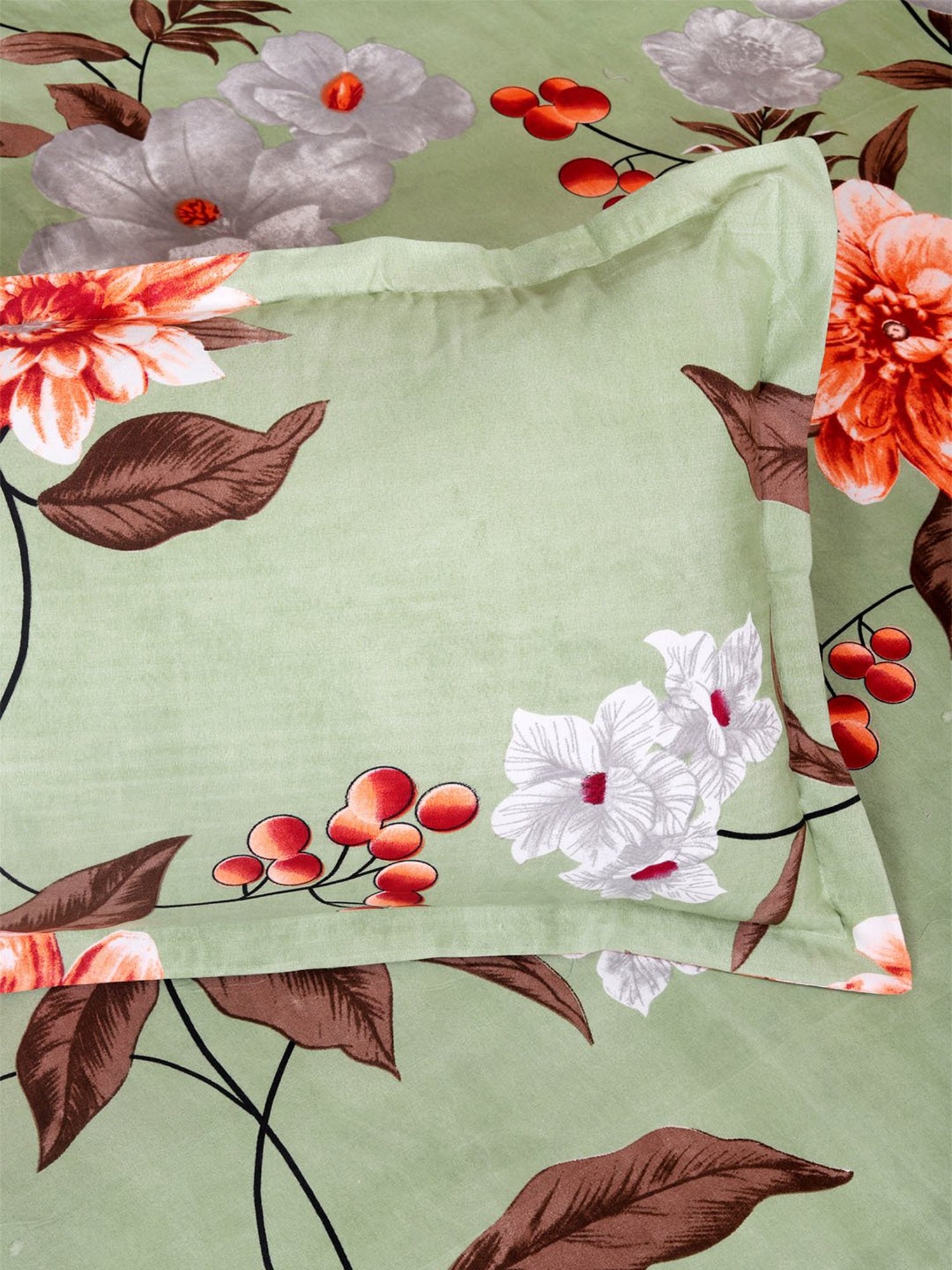Romee Green Microfibre Floral Bed Sheets
