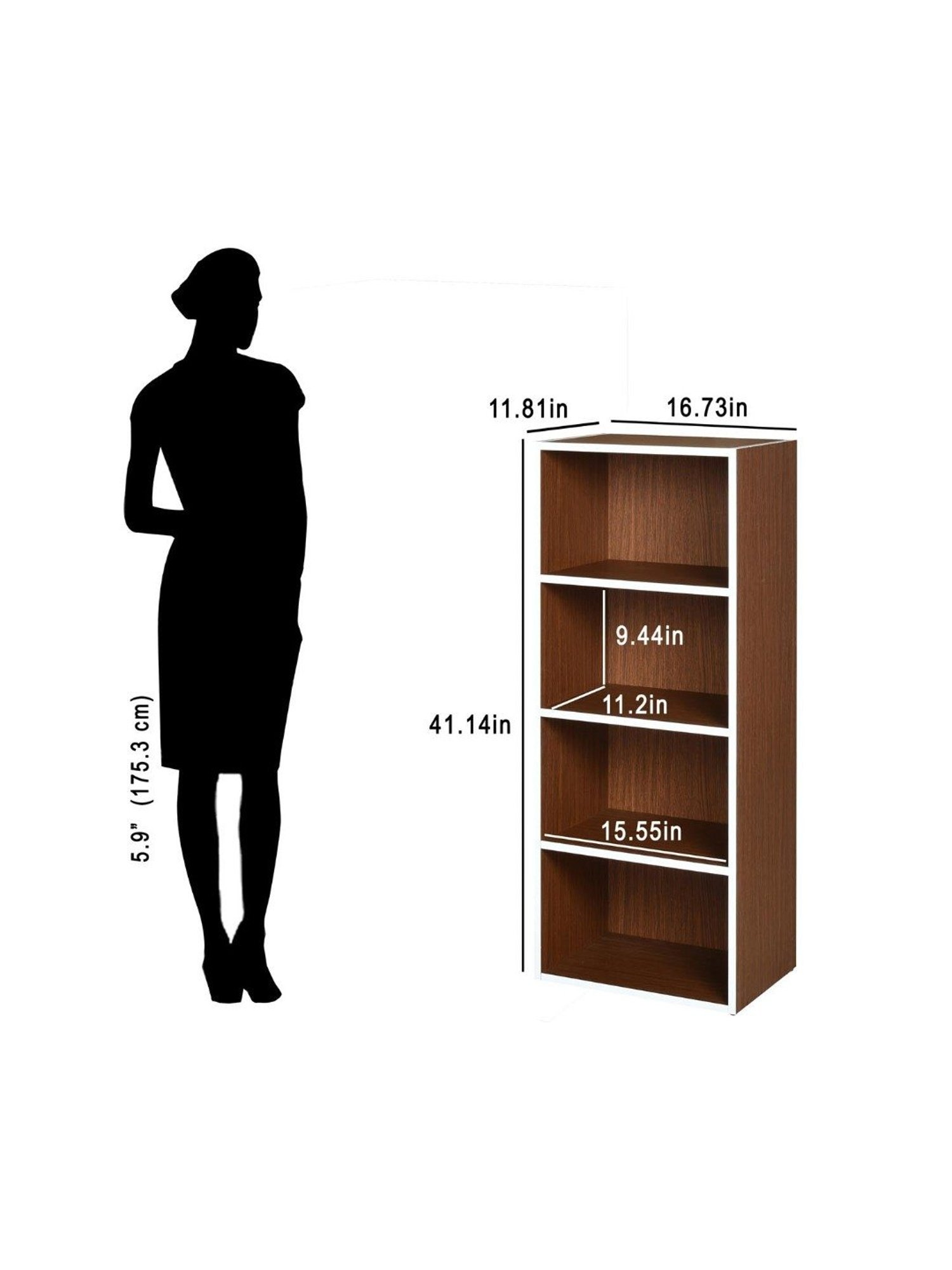 Nilkamal Halo Urban Walnut Engineered Wood 4 Tier Storage Cabinet