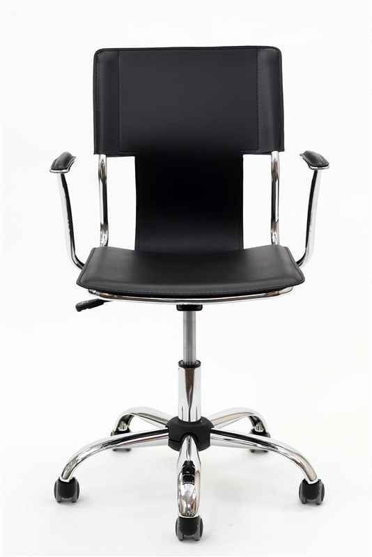 Global Leather Task Chair, Black (8993BK450/550) 