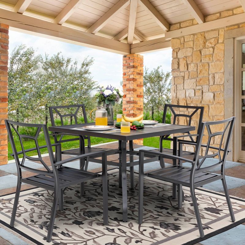 5pc Dining Set - Black - NUU GARDEN