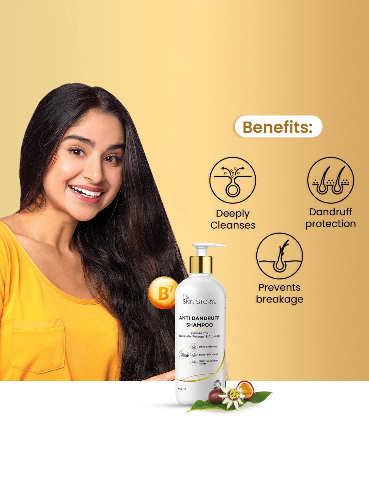 The Skin Story Saniscalp & Argan Oil Anti Dandruff Shampoo - 450 ml