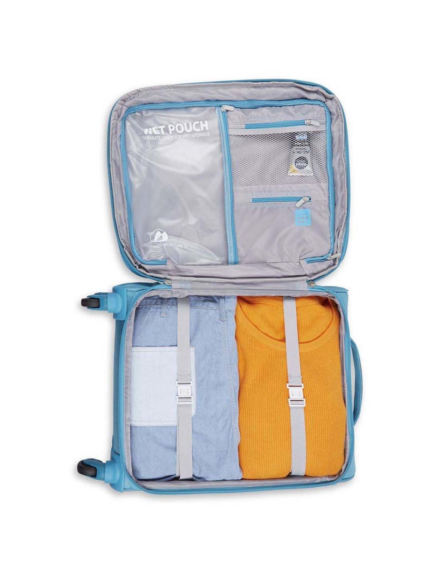 Skybags Gradient Teal Printed Soft Cabin Trolley Bag - 40 cm