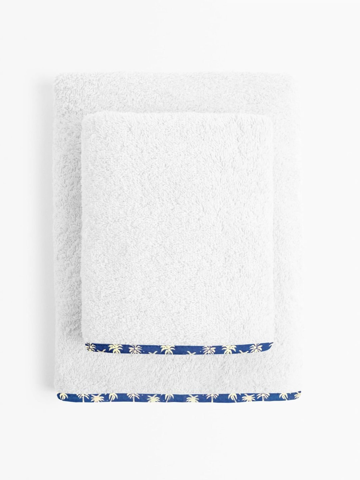 The Baby Atelier White & Blue Towel Set