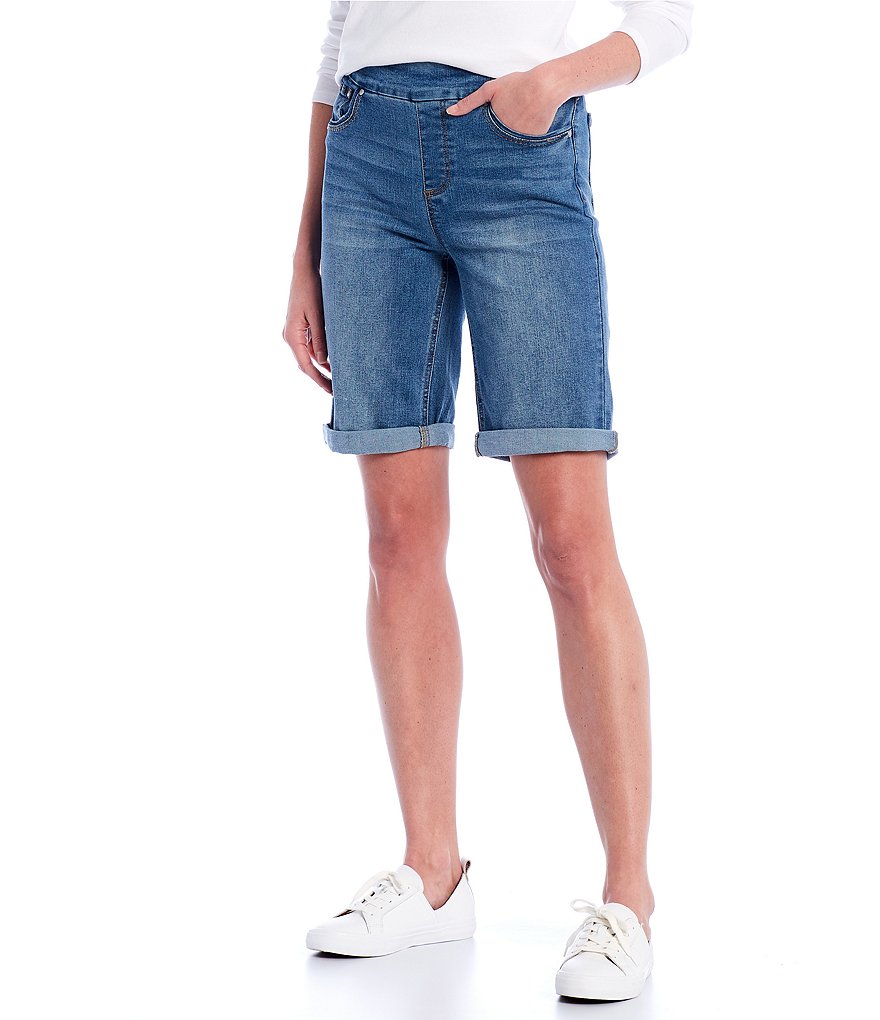 Westbound Petite Size the PARK AVE fit Indigo Skimmer Shorts
