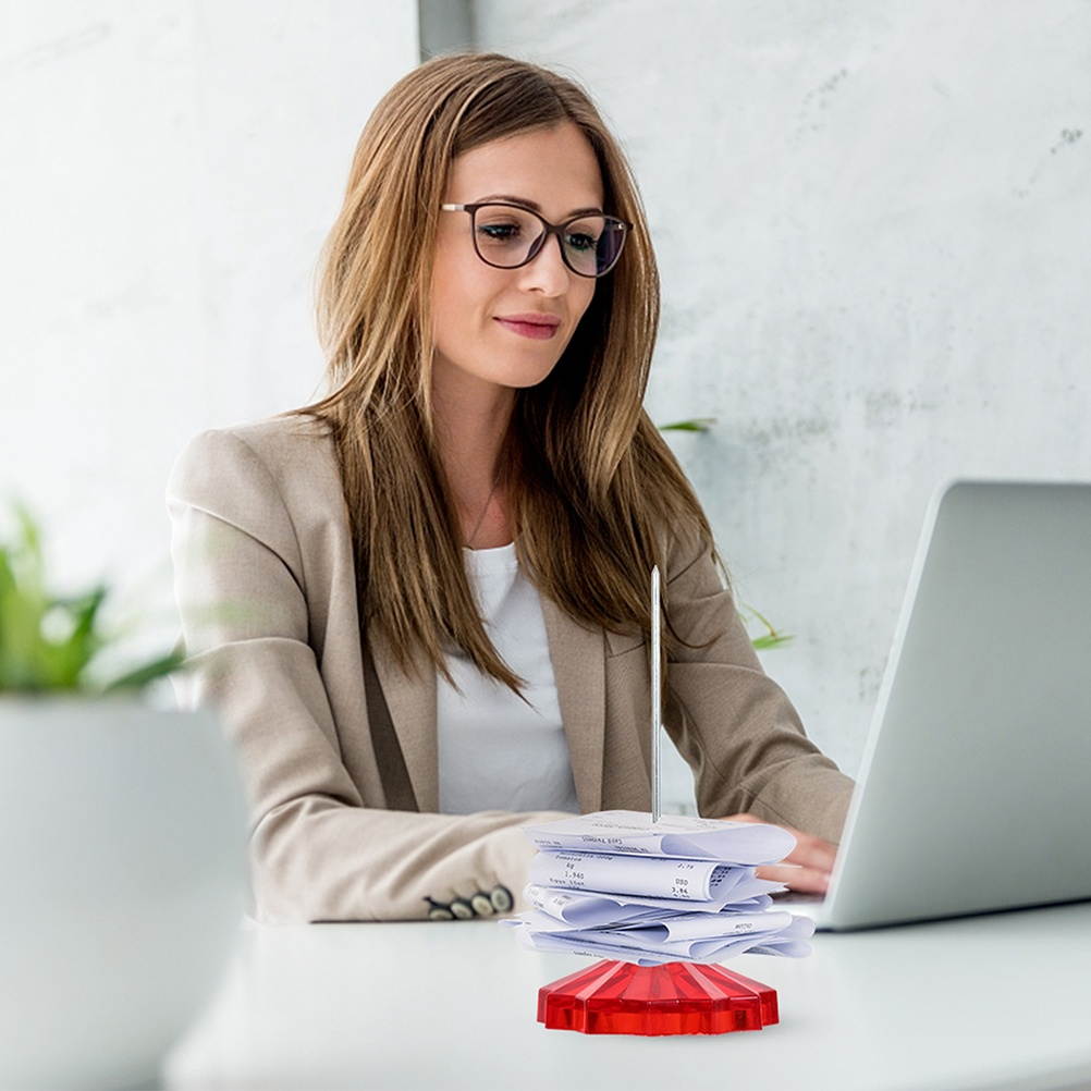 999666Newegg-reoetmall-US2Pcs Straight Rod Paper Holder Portable Practical Paper Holder Office Receipt Holder Memo Holder