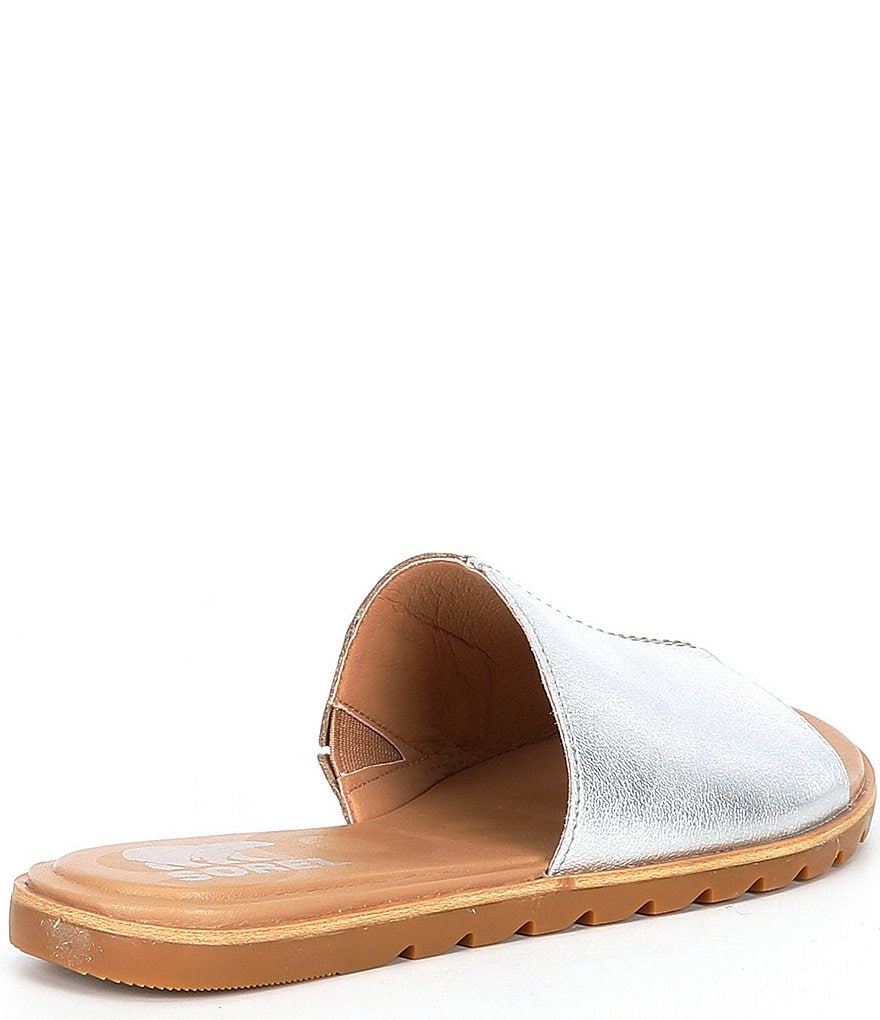 Sorel Ella2 Metallic Leather Blocked Slides