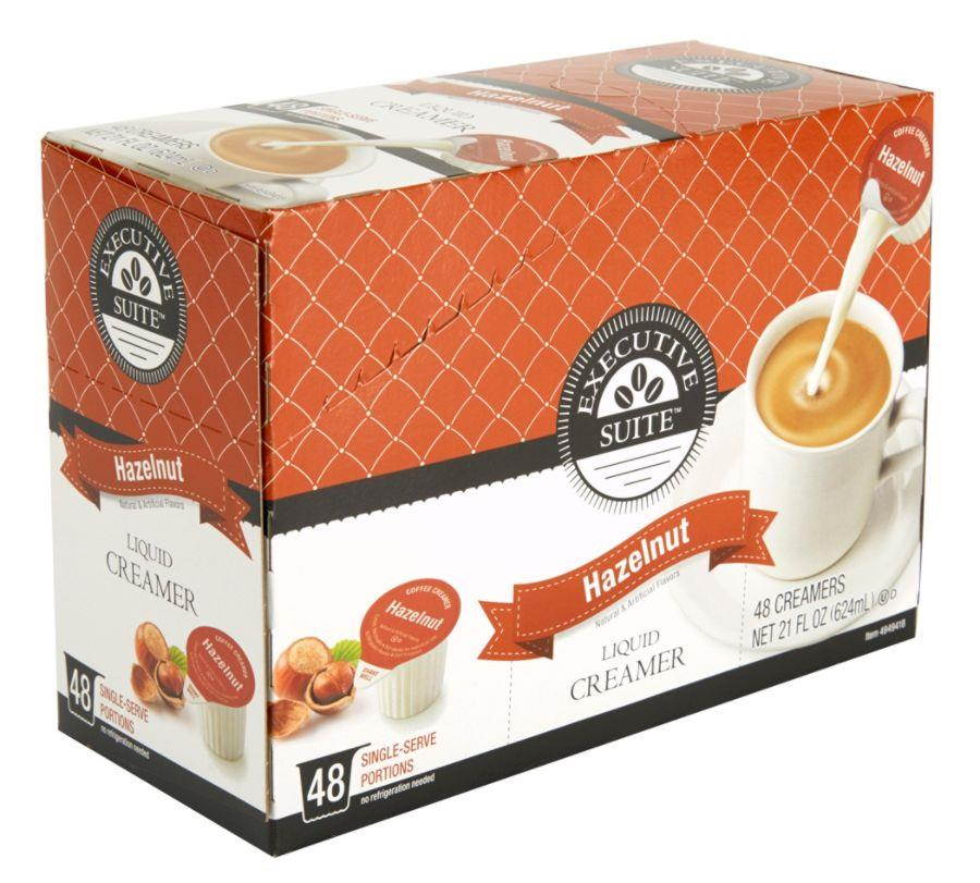 Executive Suite&reg; Hazelnut Liquid Coffee Creamers, 0.38 Oz, Box Of 48 Creamers