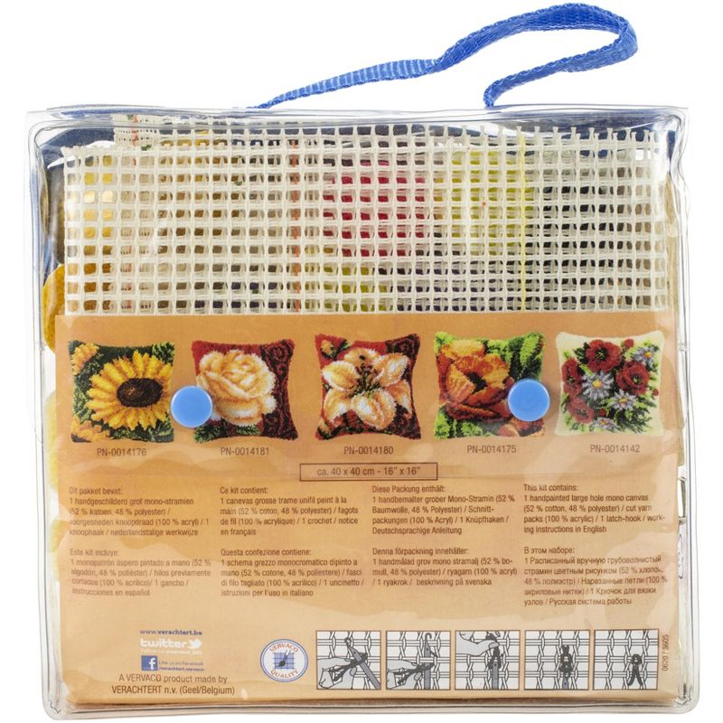 Vervaco Cushion Latch Hook Kit 16"X16"-Violets