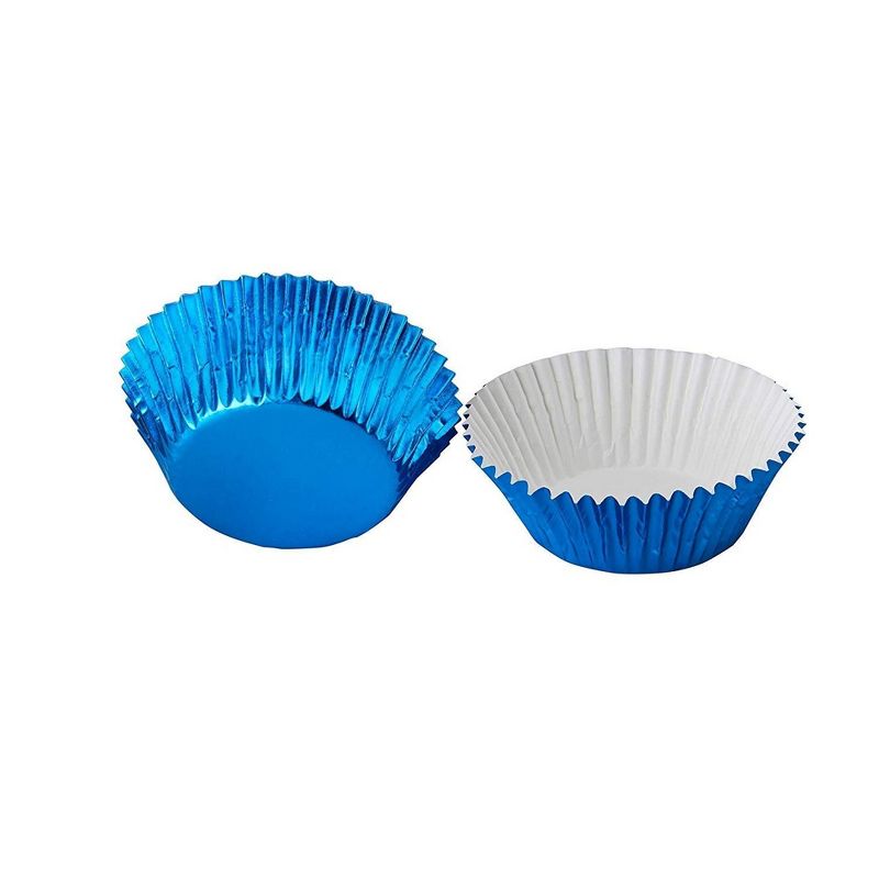 Juvale 400 Pack Blue Cupcake Liners, Muffin Wrappers Foil Baking Cups (2 x 1 In)