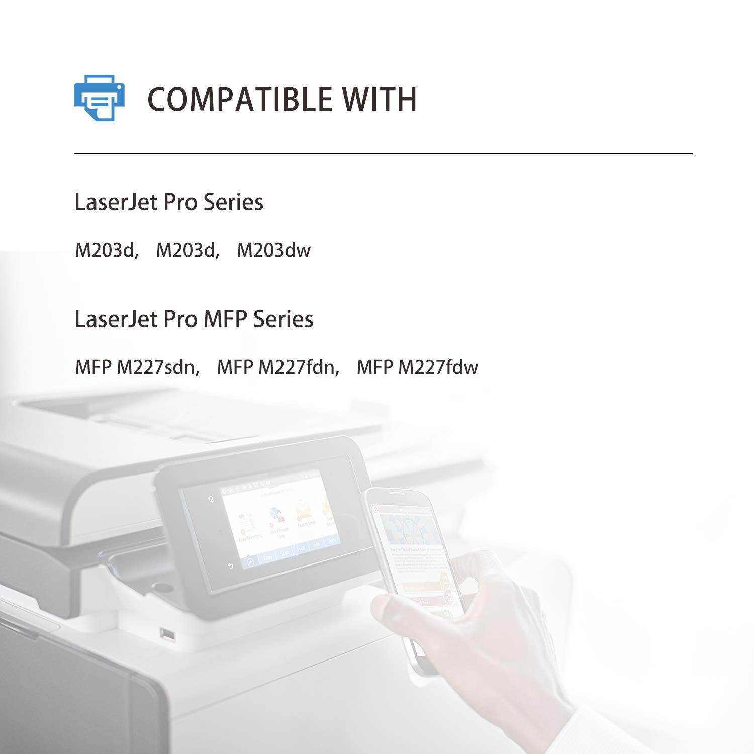 Compatible Toner Cartridge Replacement for HP 30X 30A CF230A CF230X use with HP Laserjet Pro MFP M227fdw M227fdn M227sdn Laserjet Pro M203dw M203dn M203d (Black, 1-Pack)