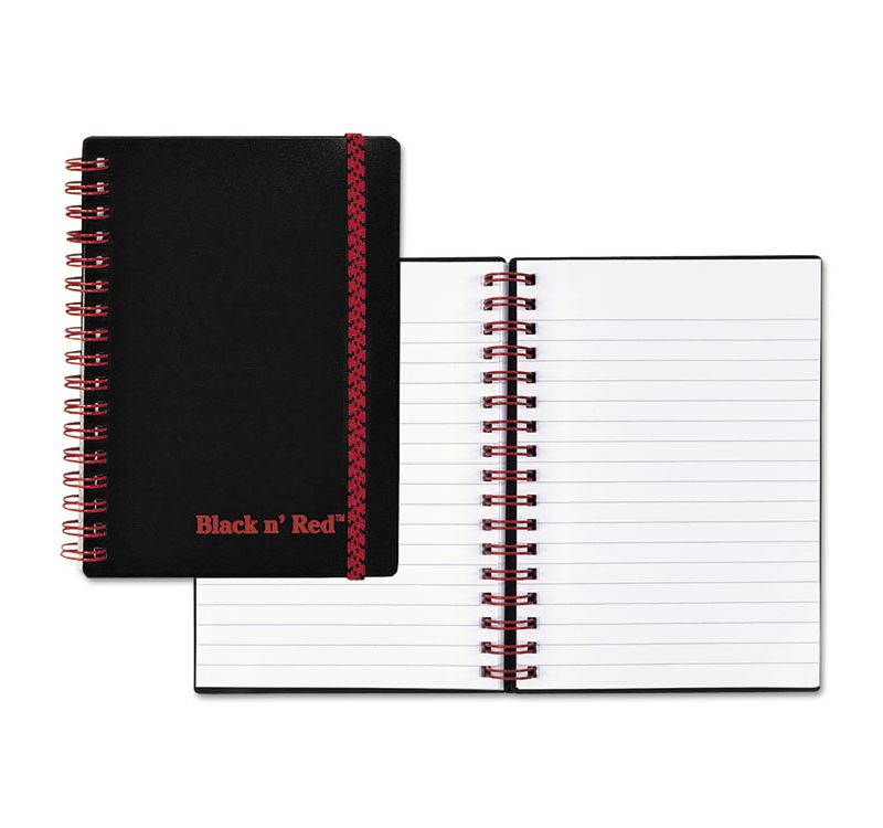 Black n' Red Twin Wire Poly Cover Notebook Legal Ruled 5 7/8 x 4 1/8 White 70 Sheets F67010