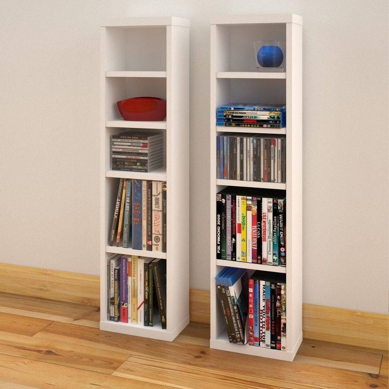 Set of 2 Liber TV CD and DVD Towers White - Nexera