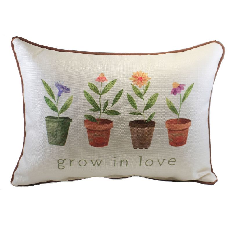 Home Decor 14.0" Grow In Love Pillow Gardening Potted Plants  -  Decorative Pillow