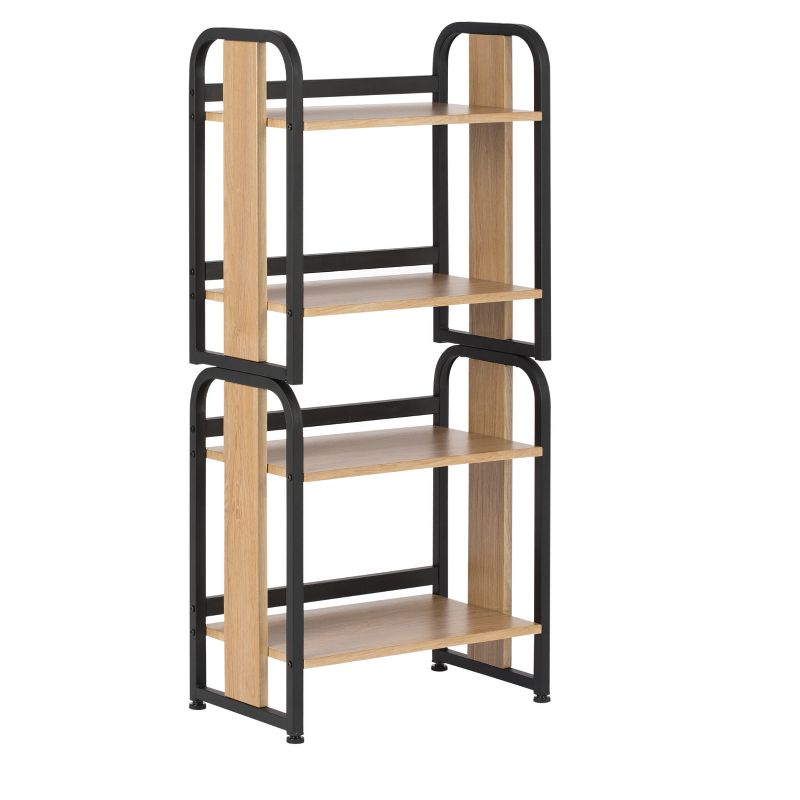 44.25" Ashwood Stackable Bookshelf - Black / Ashwood - Calico Designs
