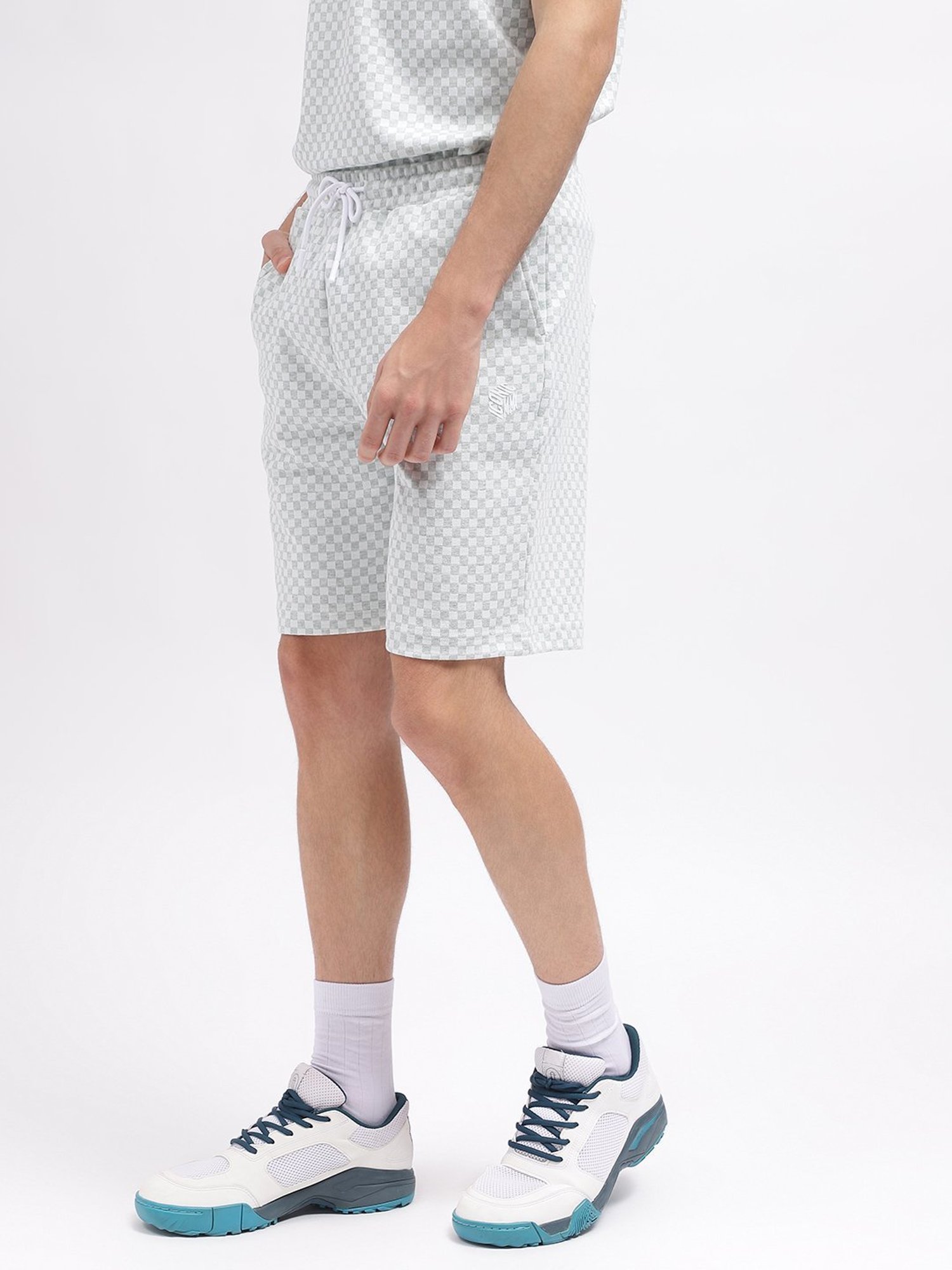 Iconic Men Gingham Regular Fit Cotton Shorts