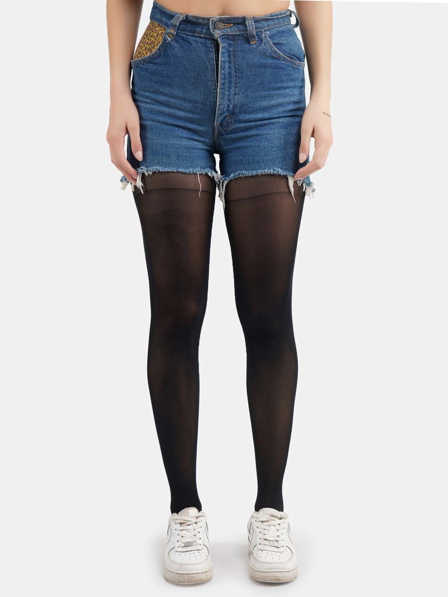 Secrets By ZeroKaata Black Plain Pantyhose Stockings - Pack Of 2